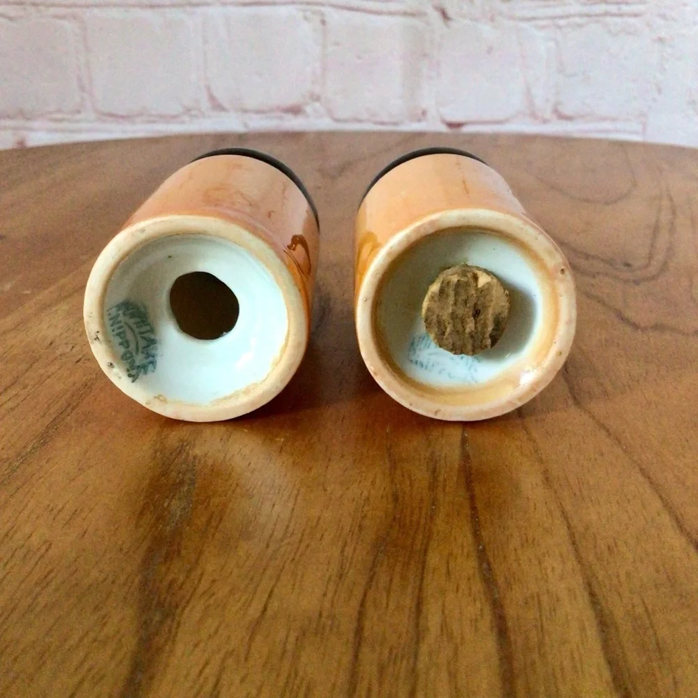 Vintage Noritake Nippon Lusterware Ceramic Salt and Pepper Shaker Pair